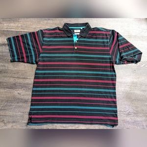 Calloway Golf Sport Men's Black Striped Golf Polo Shirt Size XXL